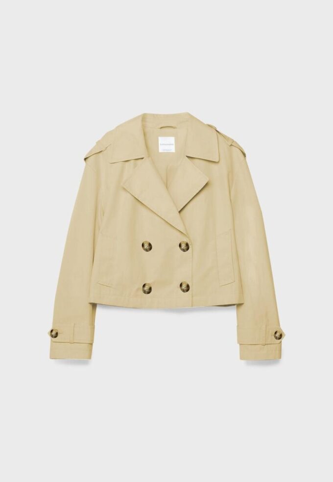 Krátký dvouřadý trenčkot Krátký dvouřadý trenčkot