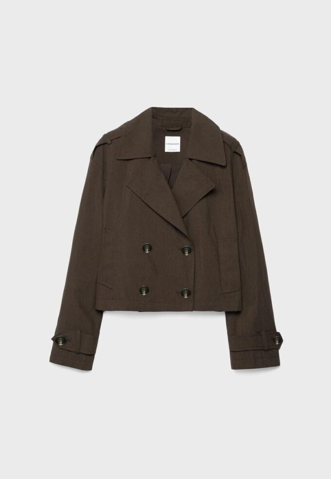 Krátký dvouřadý trenčkot Krátký dvouřadý trenčkot