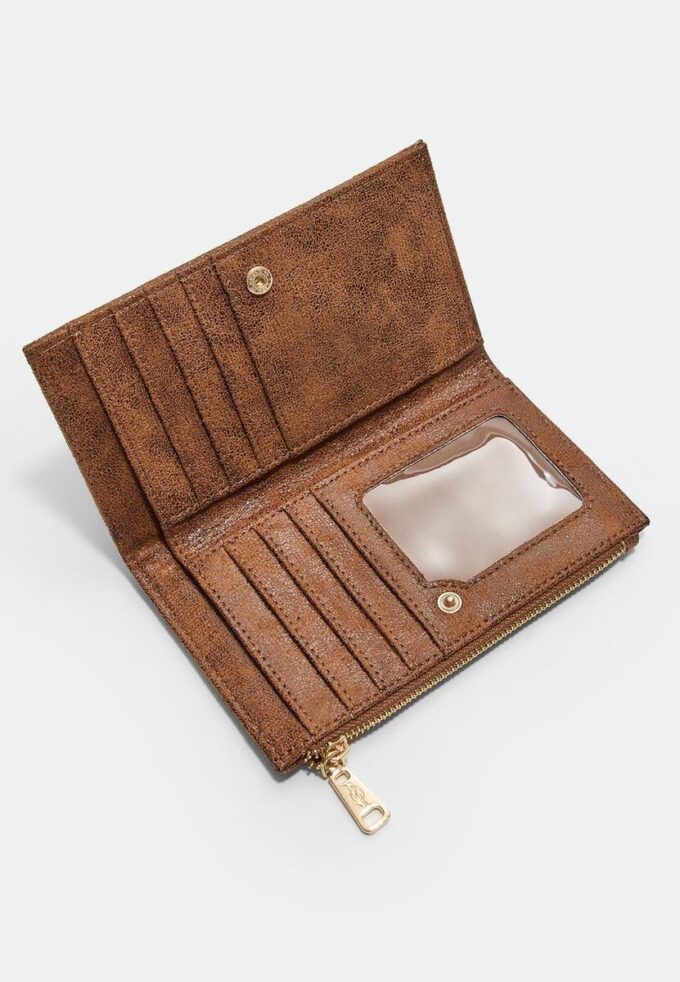 Lesklá peněženka na karty se zipem