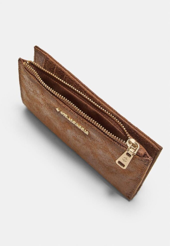 Lesklá peněženka na karty se zipem