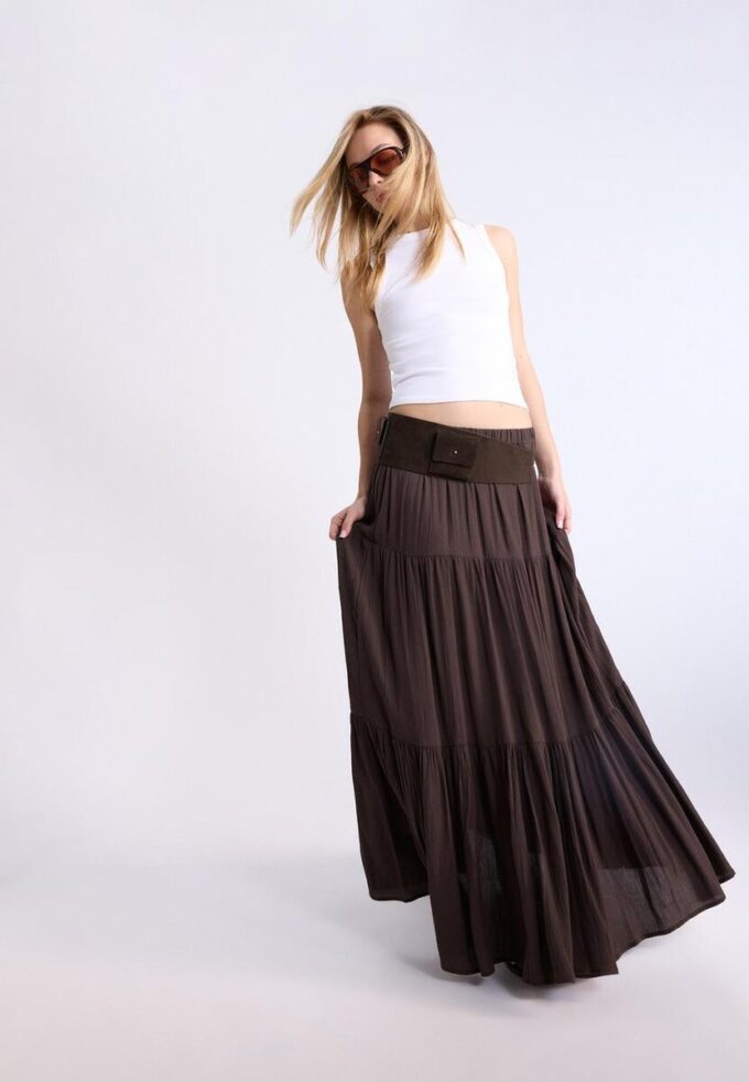 Midi sukně v boho stylu