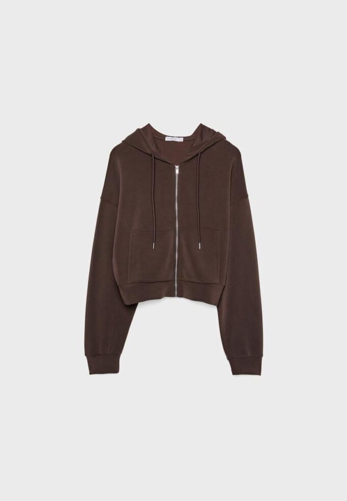 Mikina na zip s měkkým povrchem Mikina na zip s měkkým povrchem