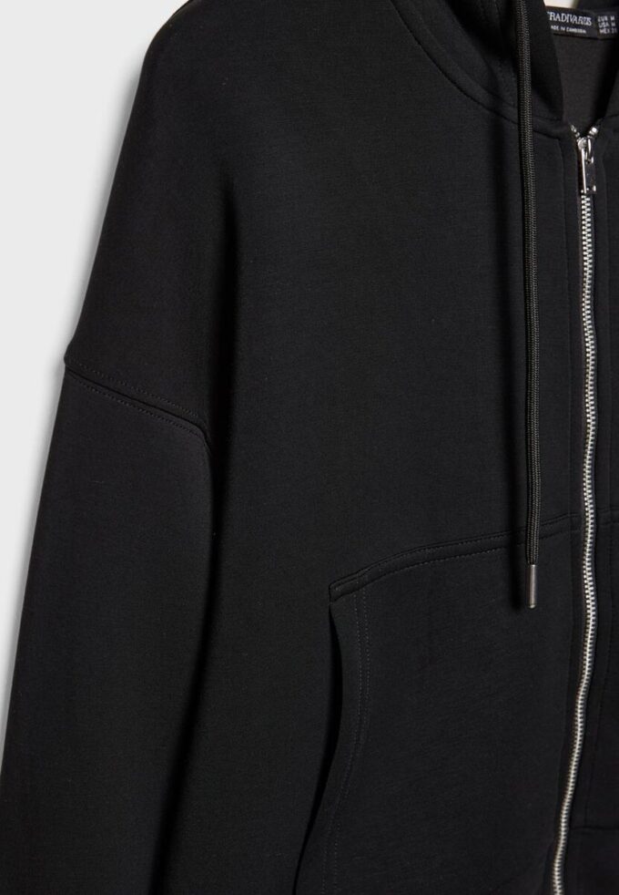 Mikina na zip s měkkým povrchem