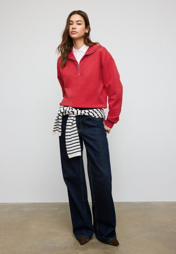 Mikina s vysokým límcem a zipem