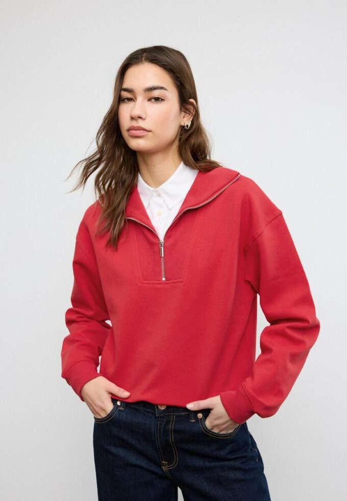 Mikina s vysokým límcem a zipem