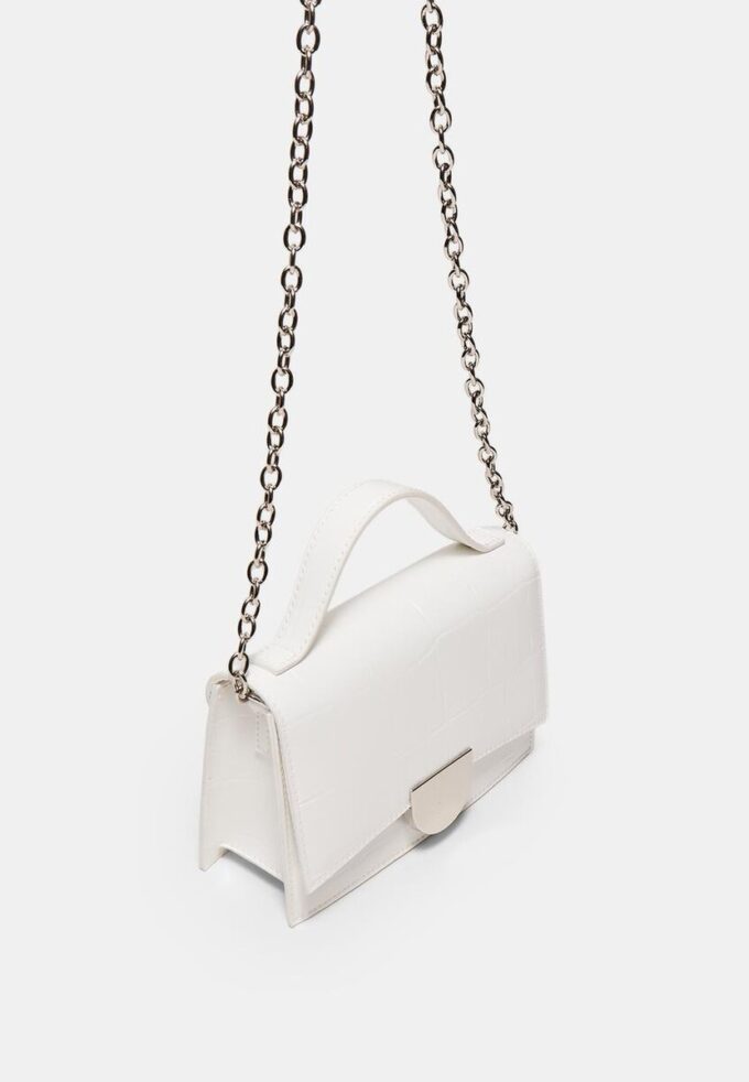 Mini pevná taška přes rameno s kokosovým efektem