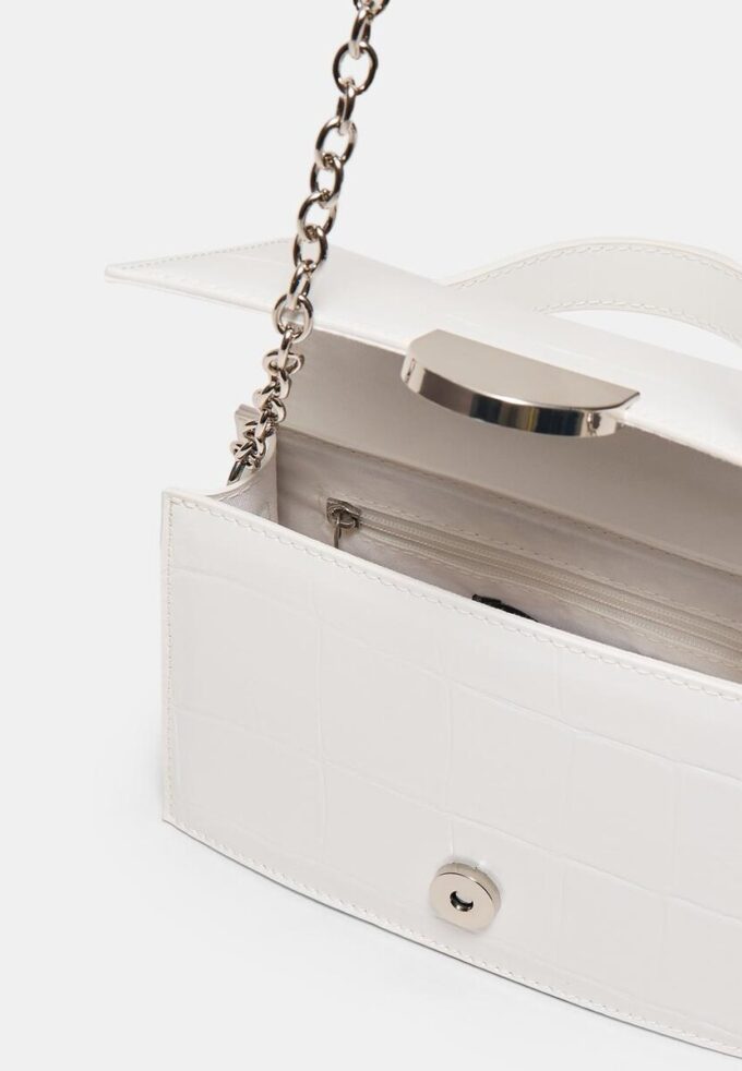 Mini pevná taška přes rameno s kokosovým efektem