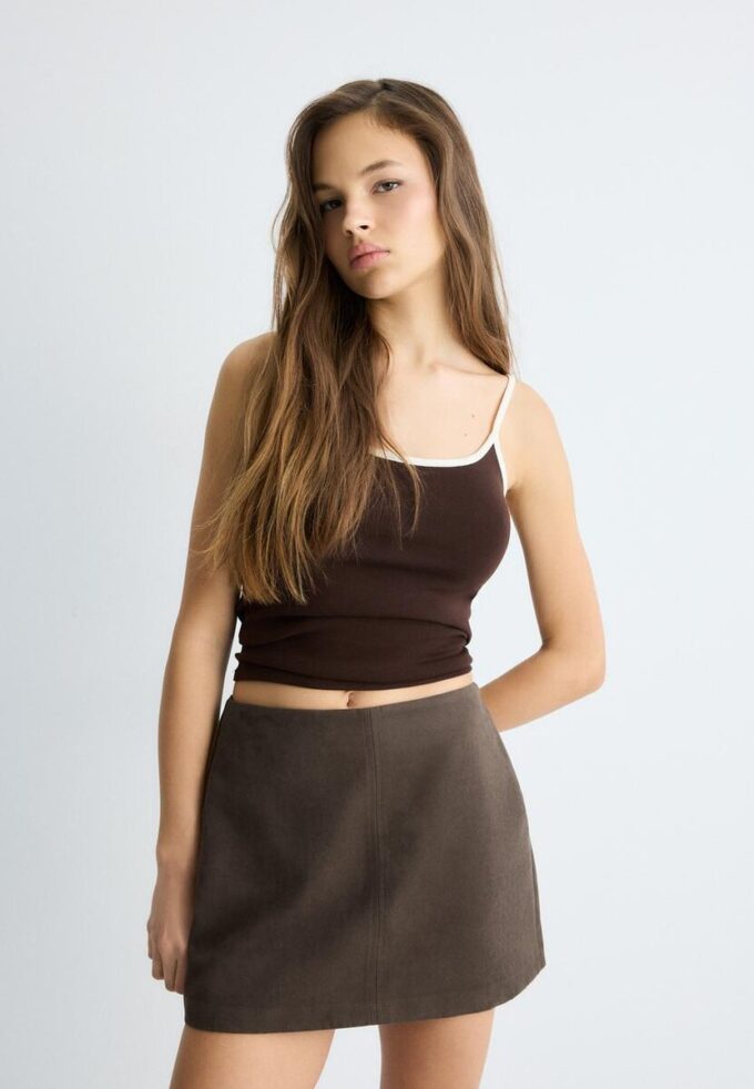 Mini Skort z umělé semiše Mini Skort z umělé semiše