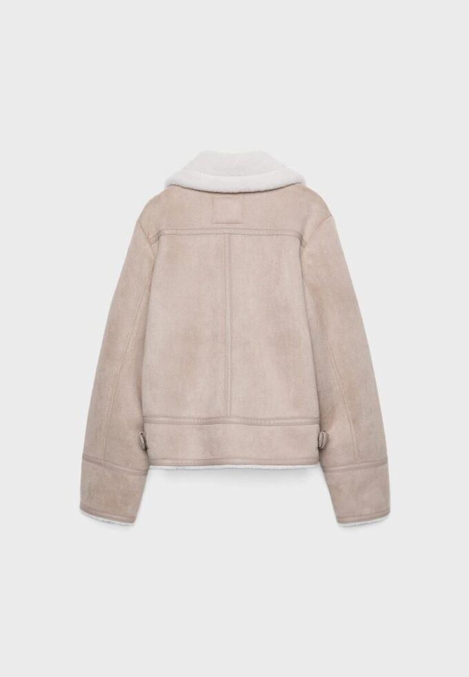 Motorkářská bunda z umělé semiše