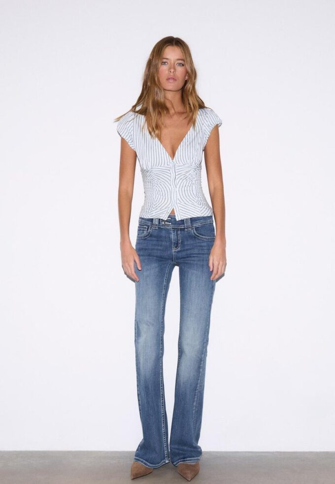 Nařasená košile s krátkými rukávy