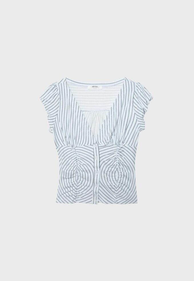 Nařasená košile s krátkými rukávy