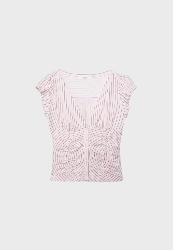 Nařasená košile s krátkými rukávy