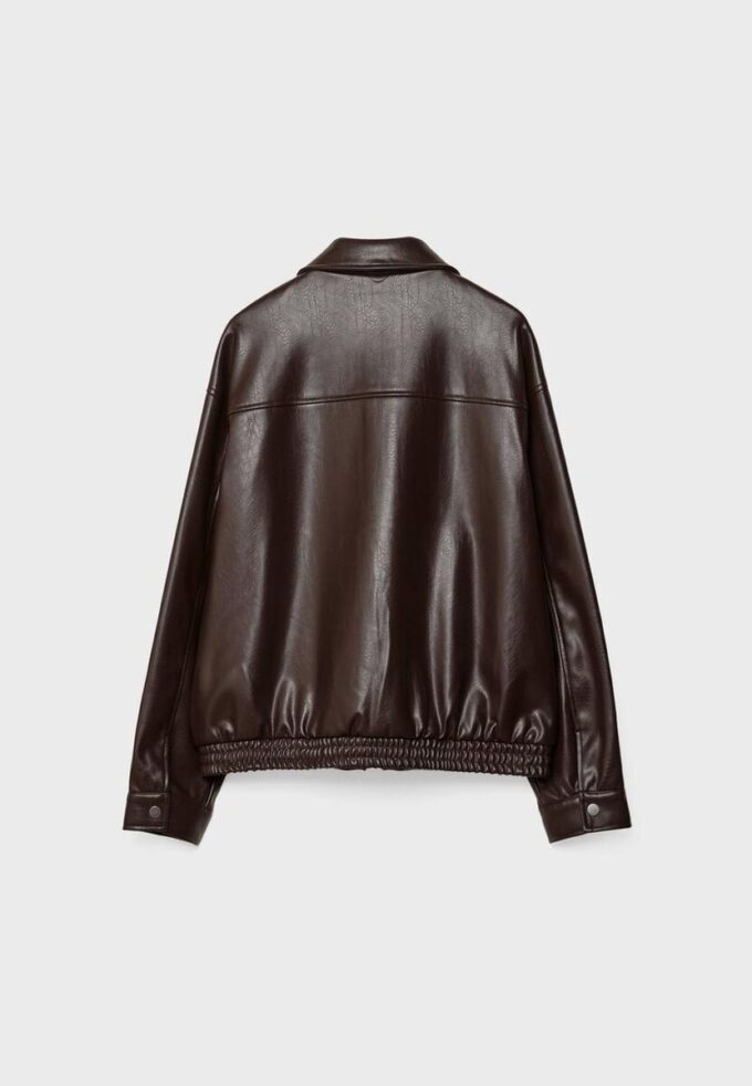 Oversize bunda s efektem kůže Oversize bunda s efektem kůže