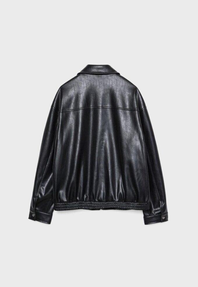 Oversize bunda s efektem kůže Oversize bunda s efektem kůže