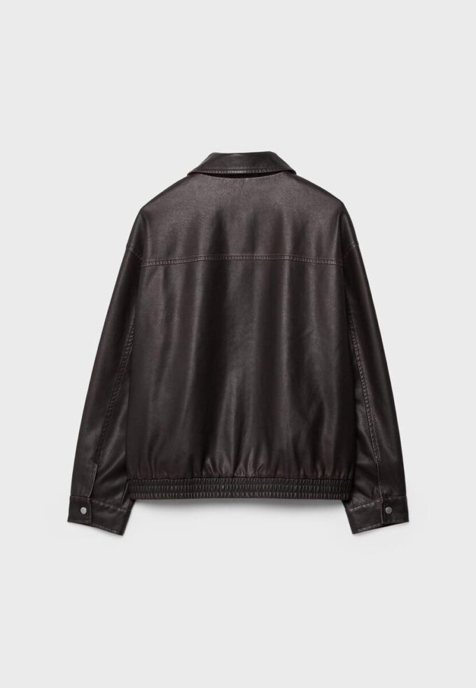 Oversize bunda s efektem omyté kůže Oversize bunda s efektem omyté kůže