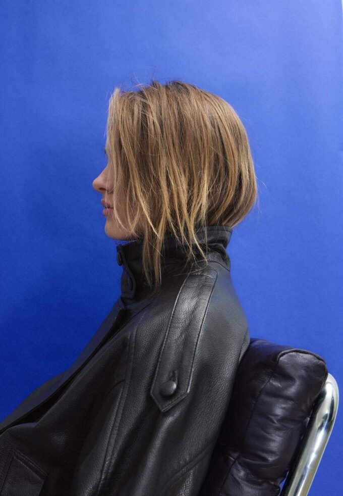 Oversize bunda s klopou ze 100% kůže Oversize bunda s klopou ze 100% kůže