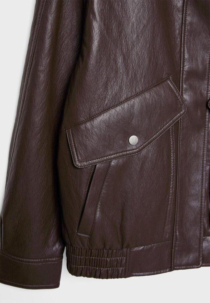 Oversize bunda z umělé kůže Oversize bunda z umělé kůže