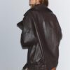 Oversize bunda z umělé kůže s klopami Oversize bunda z umělé kůže s klopami