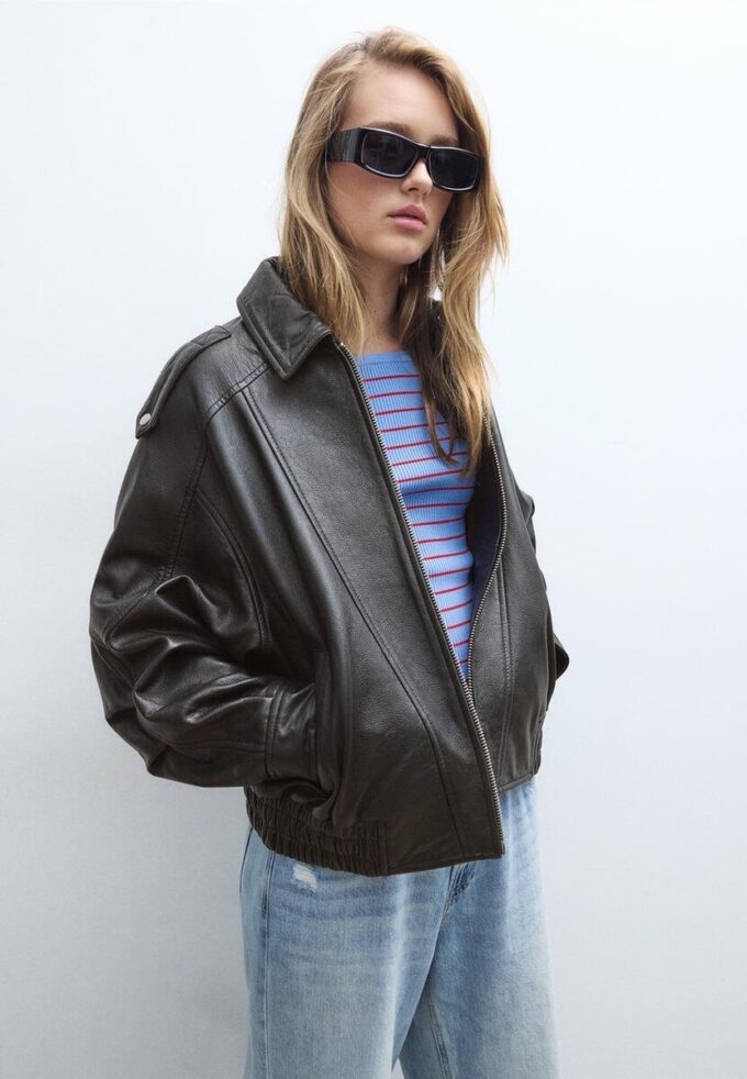 Oversize kožená bunda Oversize kožená bunda