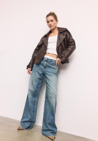 Oversize trenčkot ze 100% kůže