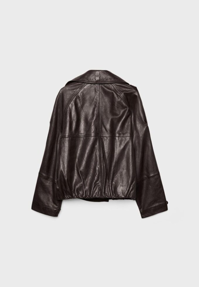 Oversize trenčkot ze 100% kůže