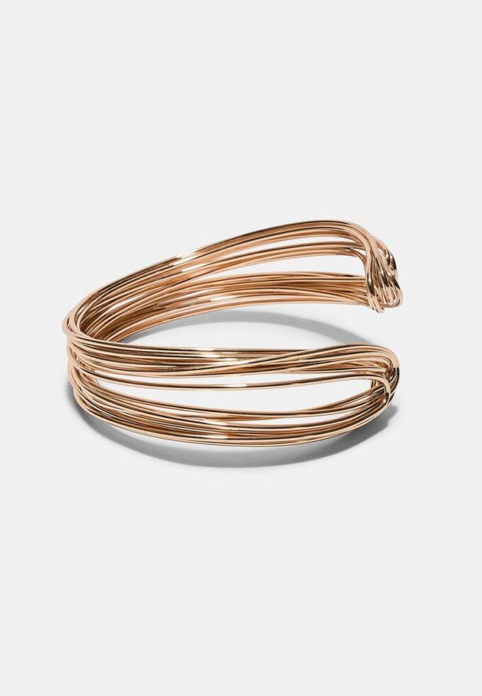 Pevný náramek s vícebarevnými kovovými nitěmi