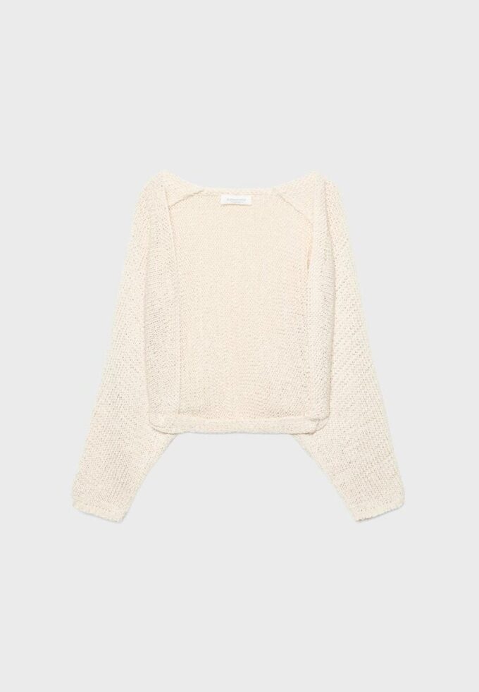 Pletený kardigan s netopýřími rukávy a vázáním