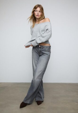 Pletený svetr s výstřihem do lodičky Jemné na dotek Pletený svetr s výstřihem do lodičky Jemné na dotek