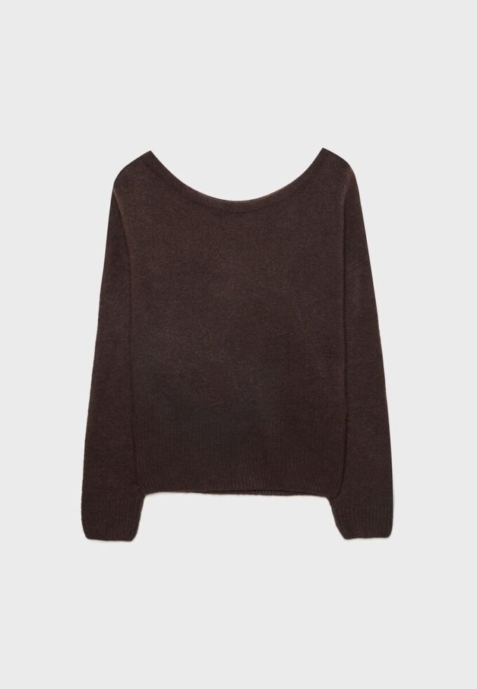 Pletený svetr s výstřihem do lodičky Jemné na dotek