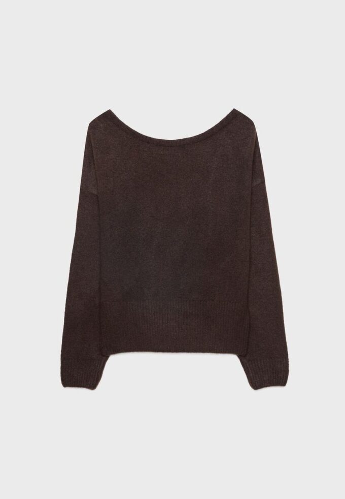 Pletený svetr s výstřihem do lodičky Jemné na dotek