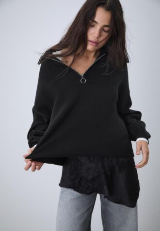 Pletený svetr se zipem Pletený svetr se zipem