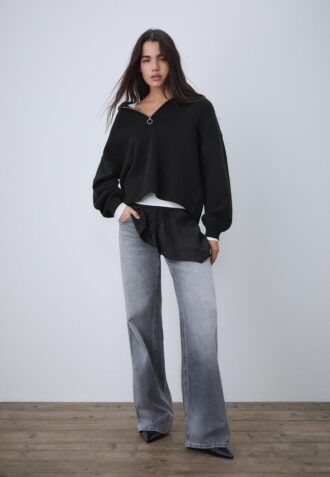 Pletený svetr se zipem Pletený svetr se zipem