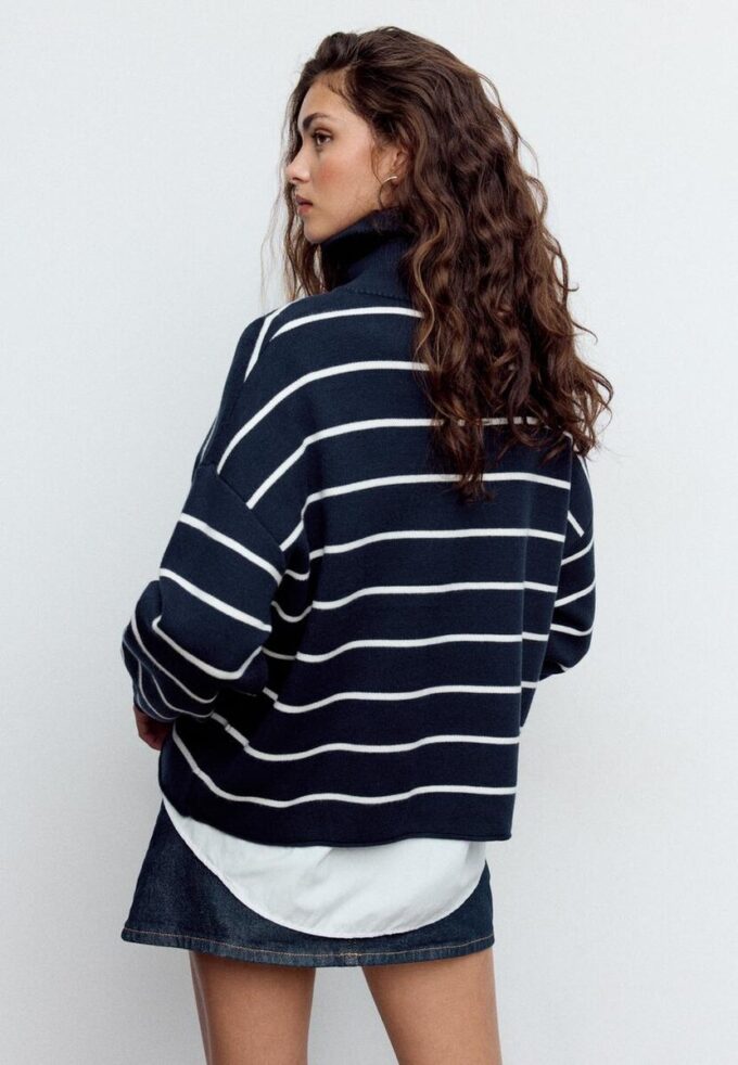 Pletený svetr se zipem