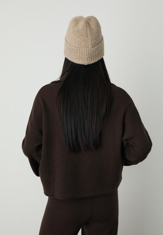 Pletený svetr se zipem