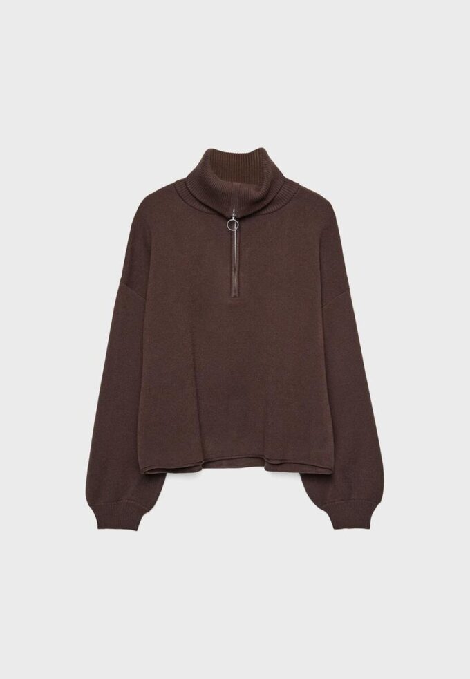 Pletený svetr se zipem