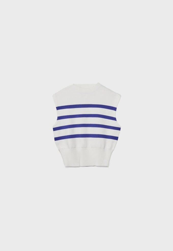 Pletený top s kulatým výstřihem