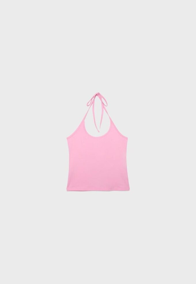 Pletený top s výstřihem za krkem