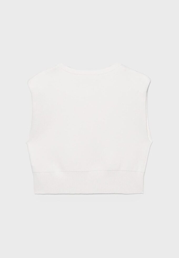 Pletená vesta s vycpávkami na ramenou