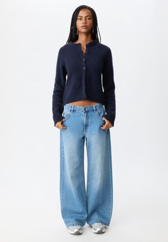 Pletená zapínací bunda