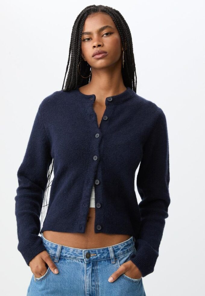 Pletená zapínací bunda