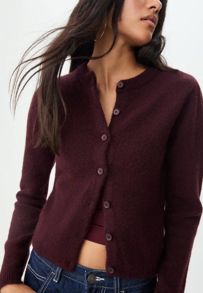 Pletená zapínací bunda