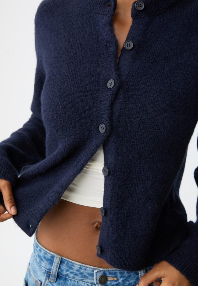 Pletená zapínací bunda