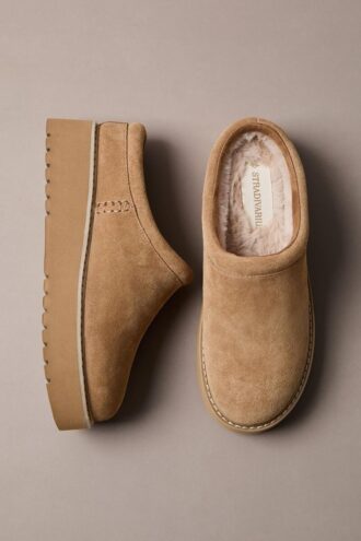 Ploché kožené dřeváky