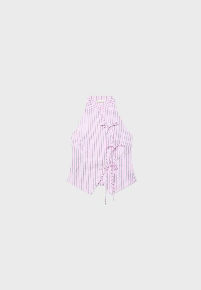 Polozmačkaný top s uzlem ve stylu qipao Polozmačkaný top s uzlem ve stylu qipao