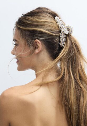 Pruhovaná tkaná sponka do vlasů