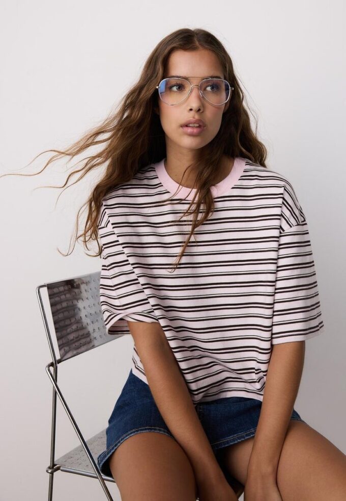 Pruhované tričko s krátkým rukávem