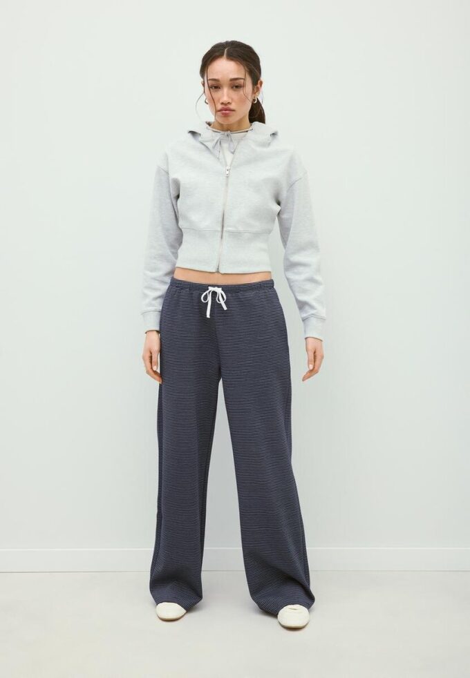 Pruhované Wide Leg jogger kalhoty