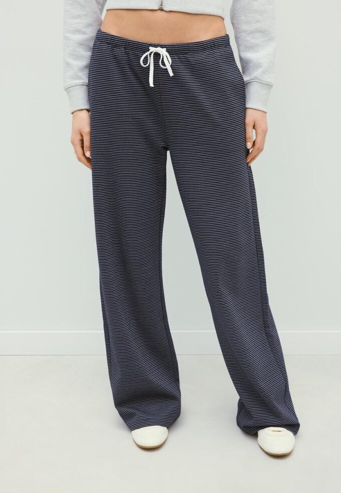Pruhované Wide Leg jogger kalhoty
