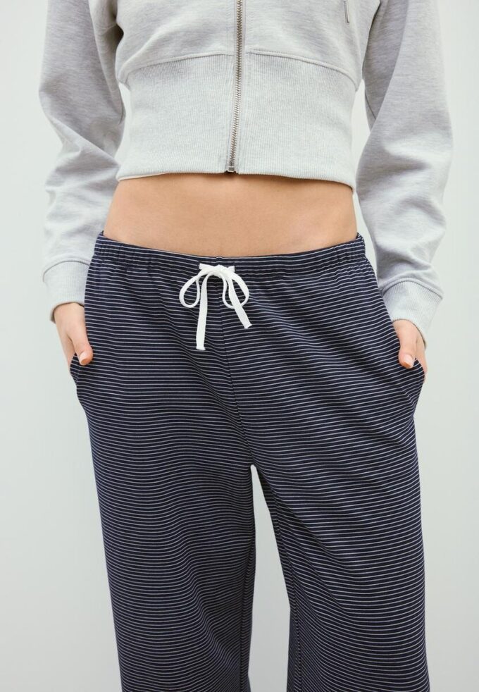 Pruhované Wide Leg jogger kalhoty