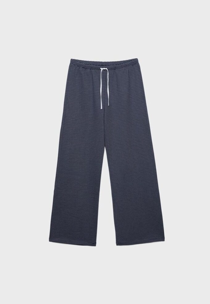 Pruhované Wide Leg jogger kalhoty